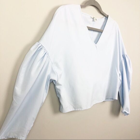 BLEUH CIEL | Baby Blue Peasant Top Long Sleeve L - Picture 2 of 6